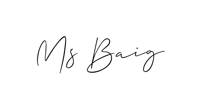 Use a signature maker to create a handwritten signature online. With this signature software, you can design (Allison_Script) your own signature for name Ms Baig. Ms Baig signature style 2 images and pictures png