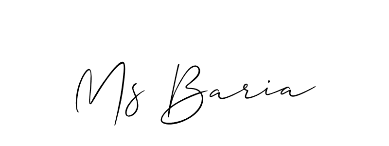 Make a short Ms Baria signature style. Manage your documents anywhere anytime using Allison_Script. Create and add eSignatures, submit forms, share and send files easily. Ms Baria signature style 2 images and pictures png