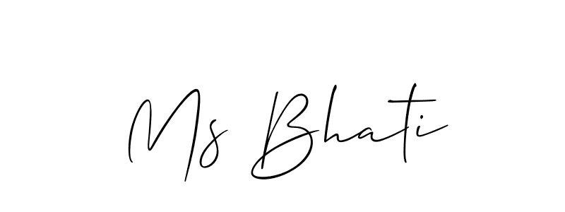 Allison_Script is a professional signature style that is perfect for those who want to add a touch of class to their signature. It is also a great choice for those who want to make their signature more unique. Get Ms Bhati name to fancy signature for free. Ms Bhati signature style 2 images and pictures png