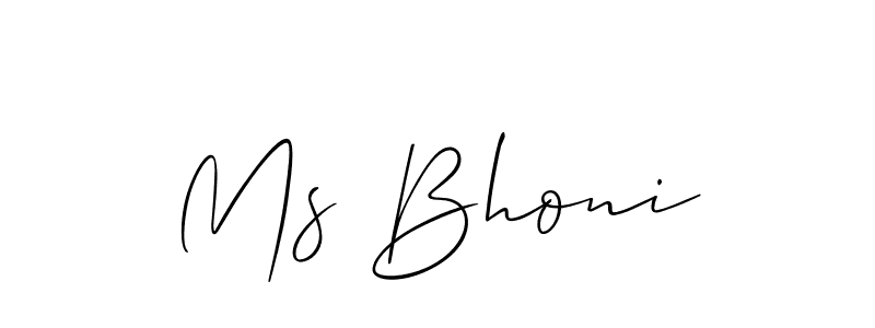 Design your own signature with our free online signature maker. With this signature software, you can create a handwritten (Allison_Script) signature for name Ms Bhoni. Ms Bhoni signature style 2 images and pictures png