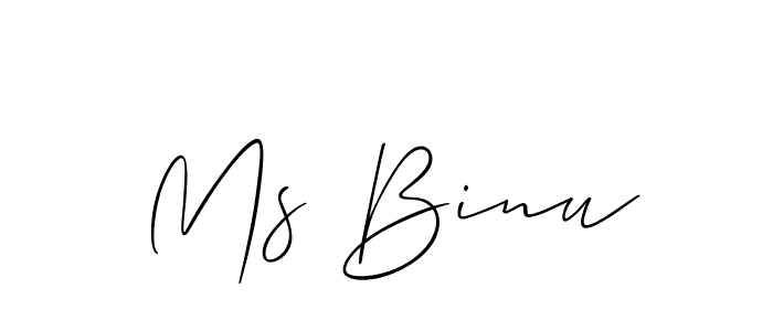 Allison_Script is a professional signature style that is perfect for those who want to add a touch of class to their signature. It is also a great choice for those who want to make their signature more unique. Get Ms Binu name to fancy signature for free. Ms Binu signature style 2 images and pictures png