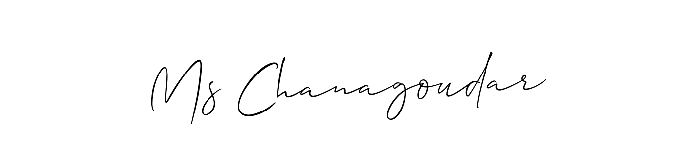 How to make Ms Chanagoudar name signature. Use Allison_Script style for creating short signs online. This is the latest handwritten sign. Ms Chanagoudar signature style 2 images and pictures png