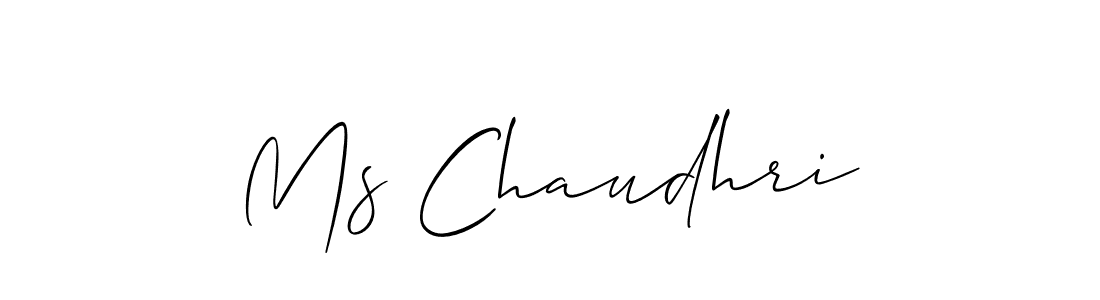 Make a short Ms Chaudhri signature style. Manage your documents anywhere anytime using Allison_Script. Create and add eSignatures, submit forms, share and send files easily. Ms Chaudhri signature style 2 images and pictures png