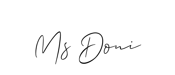 Also You can easily find your signature by using the search form. We will create Ms Doni name handwritten signature images for you free of cost using Allison_Script sign style. Ms Doni signature style 2 images and pictures png