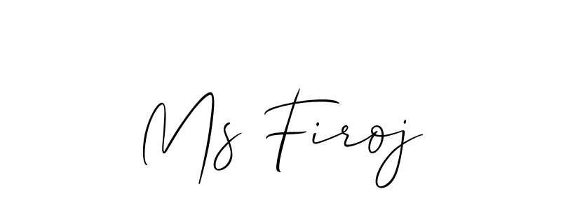 Similarly Allison_Script is the best handwritten signature design. Signature creator online .You can use it as an online autograph creator for name Ms Firoj. Ms Firoj signature style 2 images and pictures png