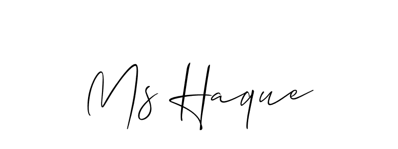 Similarly Allison_Script is the best handwritten signature design. Signature creator online .You can use it as an online autograph creator for name Ms Haque. Ms Haque signature style 2 images and pictures png