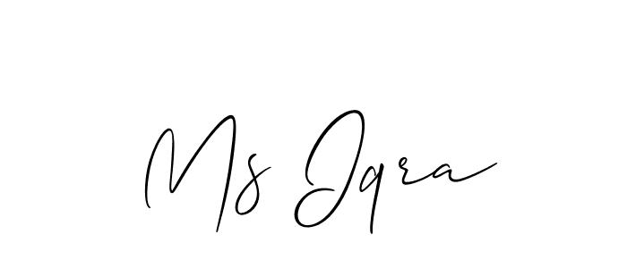 How to Draw Ms Iqra signature style? Allison_Script is a latest design signature styles for name Ms Iqra. Ms Iqra signature style 2 images and pictures png