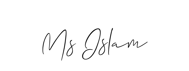 Make a beautiful signature design for name Ms Islam. With this signature (Allison_Script) style, you can create a handwritten signature for free. Ms Islam signature style 2 images and pictures png