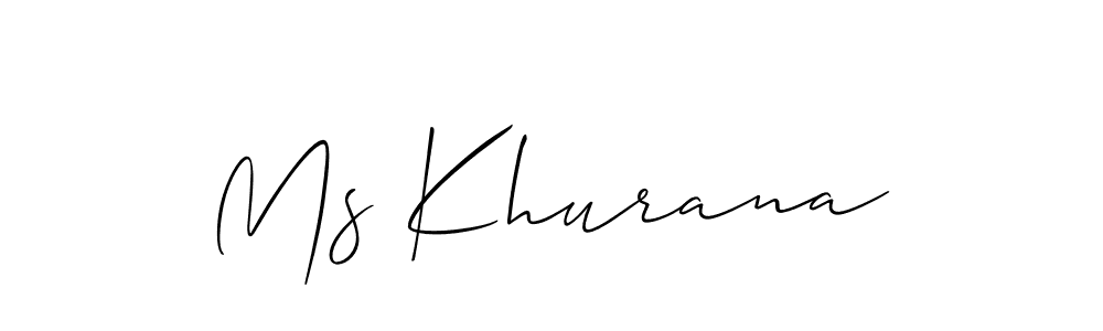 Allison_Script is a professional signature style that is perfect for those who want to add a touch of class to their signature. It is also a great choice for those who want to make their signature more unique. Get Ms Khurana name to fancy signature for free. Ms Khurana signature style 2 images and pictures png