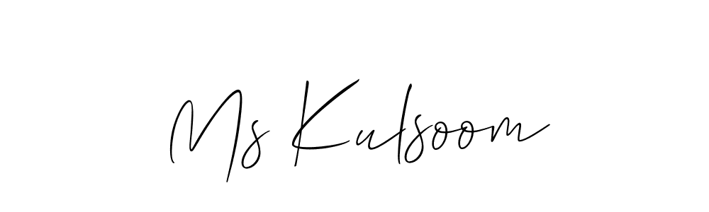 You should practise on your own different ways (Allison_Script) to write your name (Ms Kulsoom) in signature. don't let someone else do it for you. Ms Kulsoom signature style 2 images and pictures png