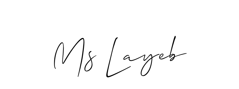 Also You can easily find your signature by using the search form. We will create Ms Layeb name handwritten signature images for you free of cost using Allison_Script sign style. Ms Layeb signature style 2 images and pictures png