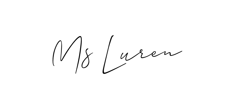 Also we have Ms Luren name is the best signature style. Create professional handwritten signature collection using Allison_Script autograph style. Ms Luren signature style 2 images and pictures png