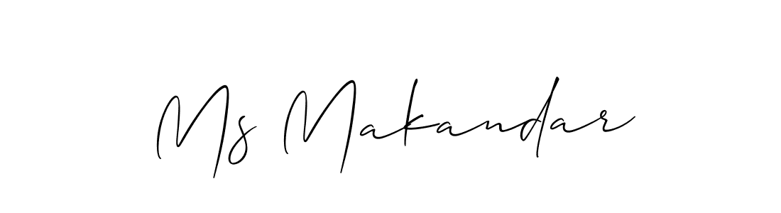 Make a short Ms Makandar signature style. Manage your documents anywhere anytime using Allison_Script. Create and add eSignatures, submit forms, share and send files easily. Ms Makandar signature style 2 images and pictures png