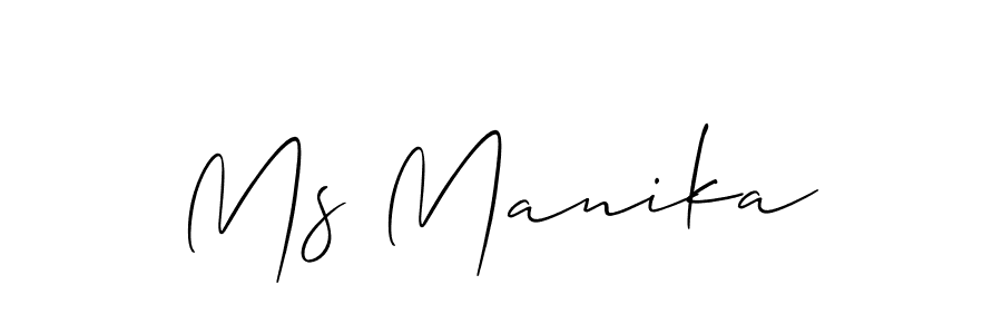 How to make Ms Manika name signature. Use Allison_Script style for creating short signs online. This is the latest handwritten sign. Ms Manika signature style 2 images and pictures png