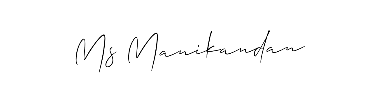 Also we have Ms Manikandan name is the best signature style. Create professional handwritten signature collection using Allison_Script autograph style. Ms Manikandan signature style 2 images and pictures png