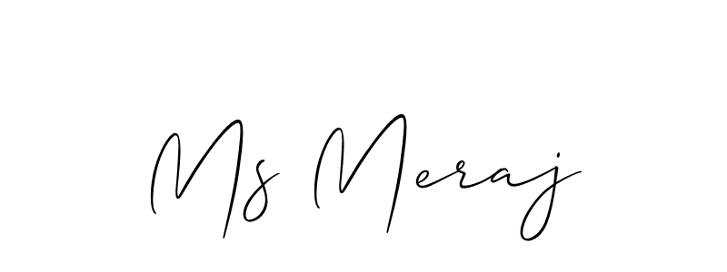 Similarly Allison_Script is the best handwritten signature design. Signature creator online .You can use it as an online autograph creator for name Ms Meraj. Ms Meraj signature style 2 images and pictures png