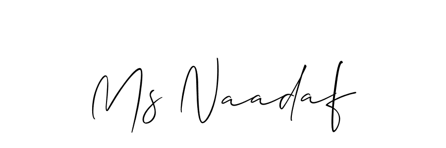 Also You can easily find your signature by using the search form. We will create Ms Naadaf name handwritten signature images for you free of cost using Allison_Script sign style. Ms Naadaf signature style 2 images and pictures png