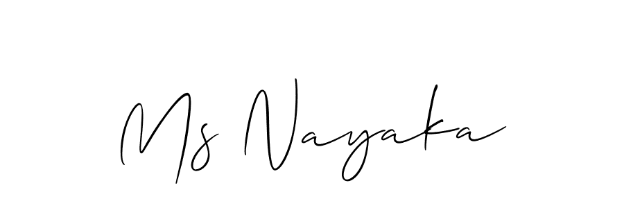It looks lik you need a new signature style for name Ms Nayaka. Design unique handwritten (Allison_Script) signature with our free signature maker in just a few clicks. Ms Nayaka signature style 2 images and pictures png