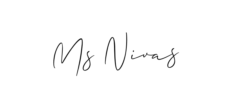 The best way (Allison_Script) to make a short signature is to pick only two or three words in your name. The name Ms Nivas include a total of six letters. For converting this name. Ms Nivas signature style 2 images and pictures png