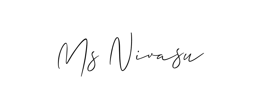 Allison_Script is a professional signature style that is perfect for those who want to add a touch of class to their signature. It is also a great choice for those who want to make their signature more unique. Get Ms Nivasu name to fancy signature for free. Ms Nivasu signature style 2 images and pictures png