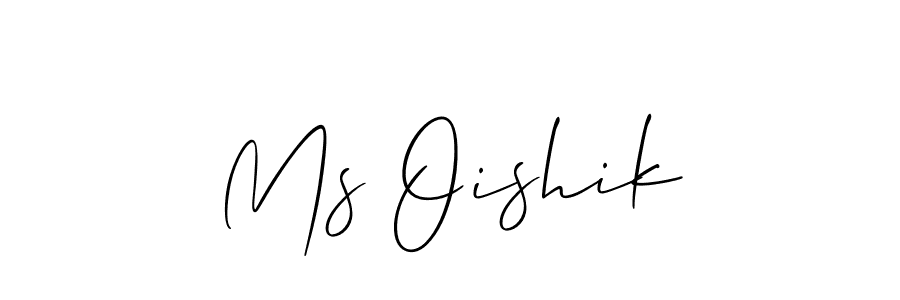 The best way (Allison_Script) to make a short signature is to pick only two or three words in your name. The name Ms Oishik include a total of six letters. For converting this name. Ms Oishik signature style 2 images and pictures png