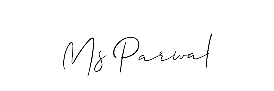 Use a signature maker to create a handwritten signature online. With this signature software, you can design (Allison_Script) your own signature for name Ms Parwal. Ms Parwal signature style 2 images and pictures png
