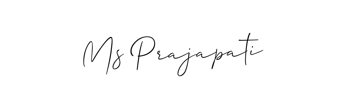 How to make Ms Prajapati name signature. Use Allison_Script style for creating short signs online. This is the latest handwritten sign. Ms Prajapati signature style 2 images and pictures png