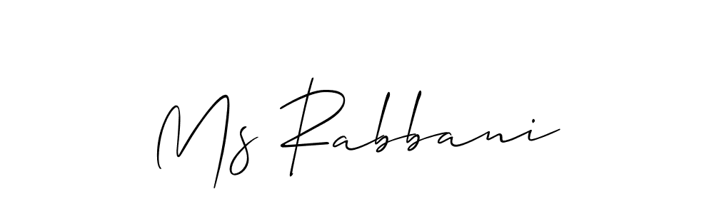 Also we have Ms Rabbani name is the best signature style. Create professional handwritten signature collection using Allison_Script autograph style. Ms Rabbani signature style 2 images and pictures png