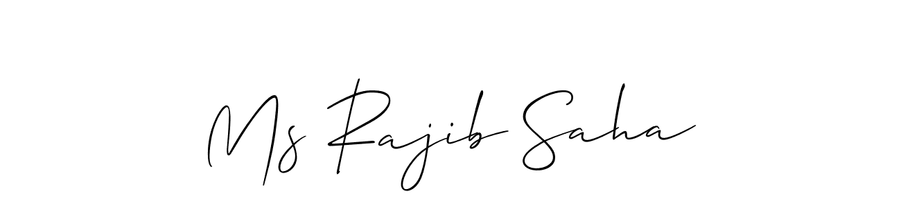 Also we have Ms Rajib Saha name is the best signature style. Create professional handwritten signature collection using Allison_Script autograph style. Ms Rajib Saha signature style 2 images and pictures png