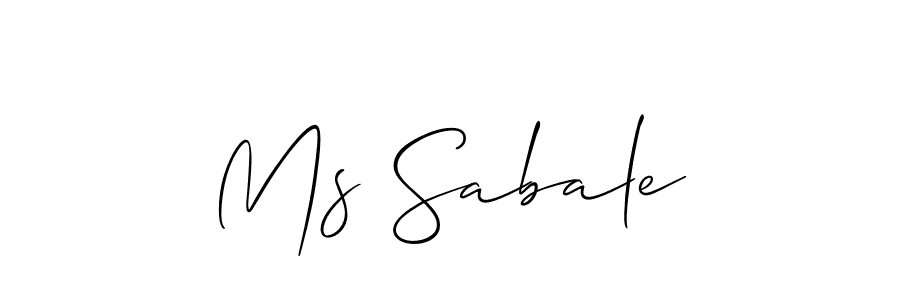 Make a beautiful signature design for name Ms Sabale. With this signature (Allison_Script) style, you can create a handwritten signature for free. Ms Sabale signature style 2 images and pictures png
