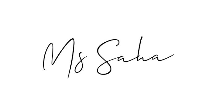 Similarly Allison_Script is the best handwritten signature design. Signature creator online .You can use it as an online autograph creator for name Ms Saha. Ms Saha signature style 2 images and pictures png