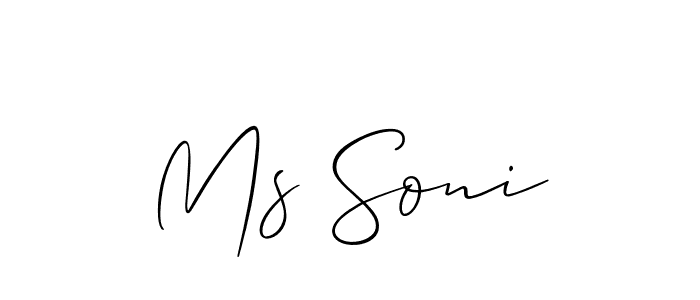 Allison_Script is a professional signature style that is perfect for those who want to add a touch of class to their signature. It is also a great choice for those who want to make their signature more unique. Get Ms Soni name to fancy signature for free. Ms Soni signature style 2 images and pictures png