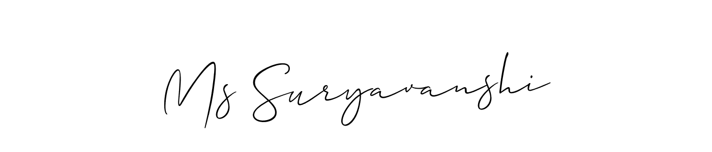 Make a short Ms Suryavanshi signature style. Manage your documents anywhere anytime using Allison_Script. Create and add eSignatures, submit forms, share and send files easily. Ms Suryavanshi signature style 2 images and pictures png