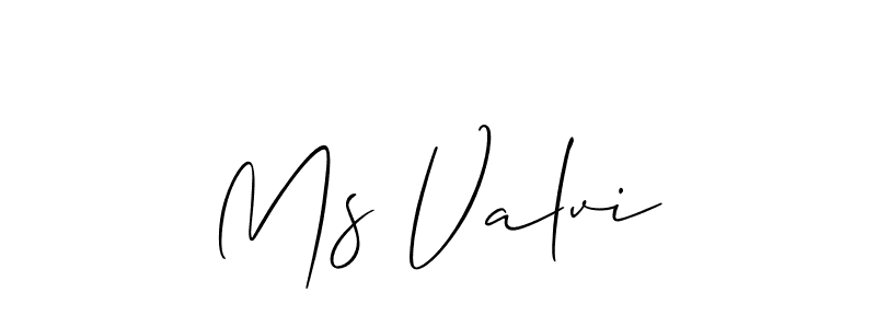 Use a signature maker to create a handwritten signature online. With this signature software, you can design (Allison_Script) your own signature for name Ms Valvi. Ms Valvi signature style 2 images and pictures png