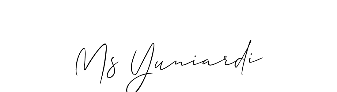 Best and Professional Signature Style for Ms Yuniardi. Allison_Script Best Signature Style Collection. Ms Yuniardi signature style 2 images and pictures png