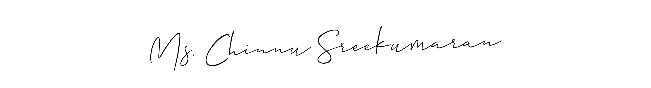 How to make Ms. Chinnu Sreekumaran name signature. Use Allison_Script style for creating short signs online. This is the latest handwritten sign. Ms. Chinnu Sreekumaran signature style 2 images and pictures png