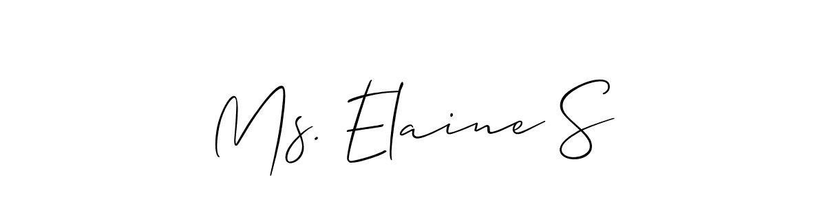 Use a signature maker to create a handwritten signature online. With this signature software, you can design (Allison_Script) your own signature for name Ms. Elaine S. Ms. Elaine S signature style 2 images and pictures png