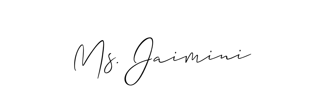 Use a signature maker to create a handwritten signature online. With this signature software, you can design (Allison_Script) your own signature for name Ms. Jaimini. Ms. Jaimini signature style 2 images and pictures png