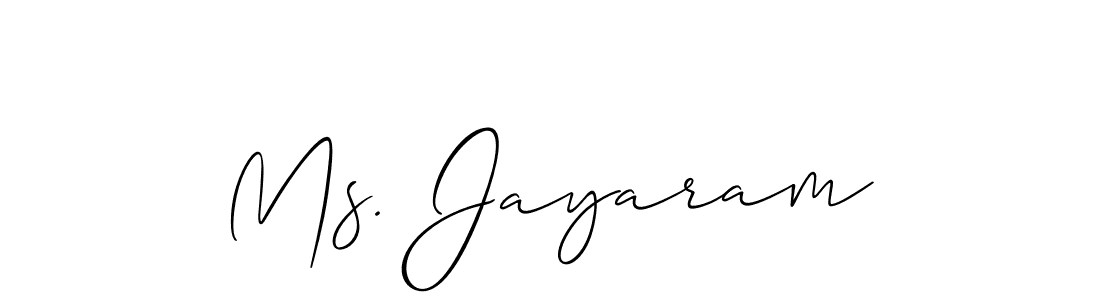 Allison_Script is a professional signature style that is perfect for those who want to add a touch of class to their signature. It is also a great choice for those who want to make their signature more unique. Get Ms. Jayaram name to fancy signature for free. Ms. Jayaram signature style 2 images and pictures png