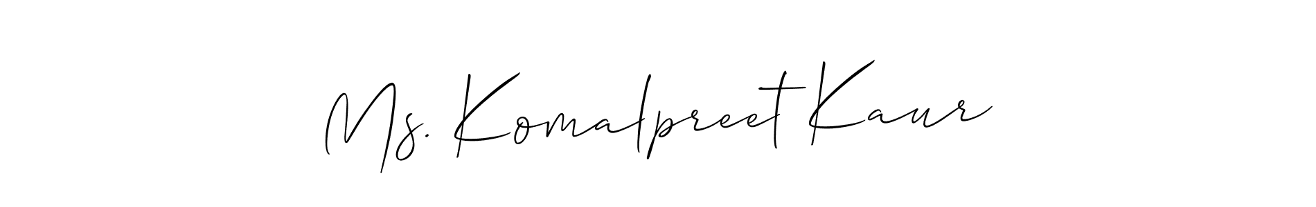 Also we have Ms. Komalpreet Kaur name is the best signature style. Create professional handwritten signature collection using Allison_Script autograph style. Ms. Komalpreet Kaur signature style 2 images and pictures png