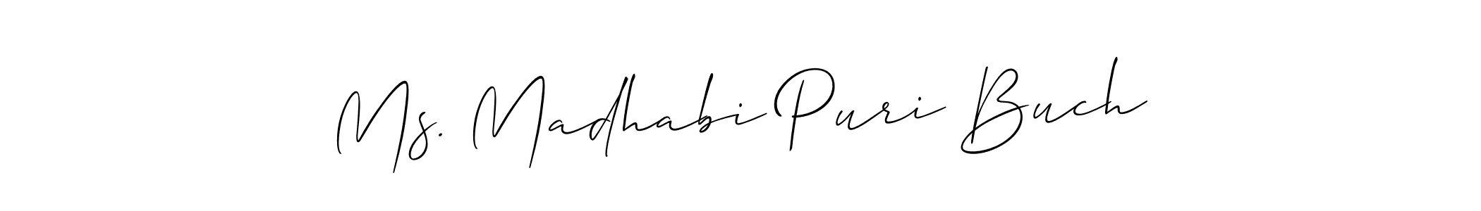 The best way (Allison_Script) to make a short signature is to pick only two or three words in your name. The name Ms. Madhabi Puri Buch include a total of six letters. For converting this name. Ms. Madhabi Puri Buch signature style 2 images and pictures png