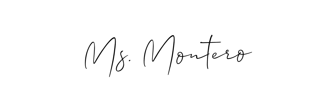 Make a beautiful signature design for name Ms. Montero. With this signature (Allison_Script) style, you can create a handwritten signature for free. Ms. Montero signature style 2 images and pictures png