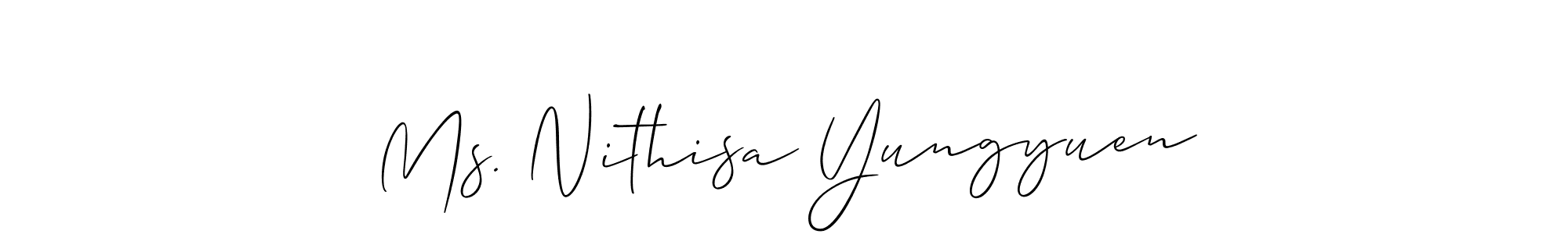 Here are the top 10 professional signature styles for the name Ms. Nithisa Yungyuen. These are the best autograph styles you can use for your name. Ms. Nithisa Yungyuen signature style 2 images and pictures png