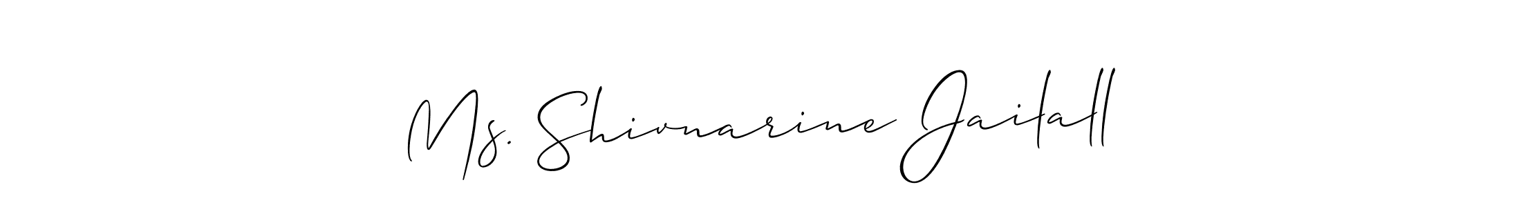 Create a beautiful signature design for name Ms. Shivnarine Jailall. With this signature (Allison_Script) fonts, you can make a handwritten signature for free. Ms. Shivnarine Jailall signature style 2 images and pictures png