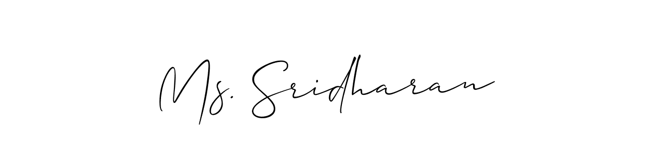 It looks lik you need a new signature style for name Ms. Sridharan. Design unique handwritten (Allison_Script) signature with our free signature maker in just a few clicks. Ms. Sridharan signature style 2 images and pictures png