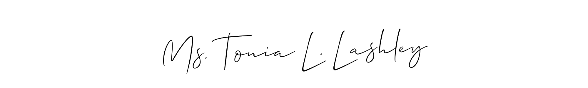 Allison_Script is a professional signature style that is perfect for those who want to add a touch of class to their signature. It is also a great choice for those who want to make their signature more unique. Get Ms. Tonia L. Lashley name to fancy signature for free. Ms. Tonia L. Lashley signature style 2 images and pictures png