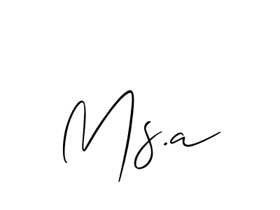 Make a short Ms.a signature style. Manage your documents anywhere anytime using Allison_Script. Create and add eSignatures, submit forms, share and send files easily. Ms.a signature style 2 images and pictures png