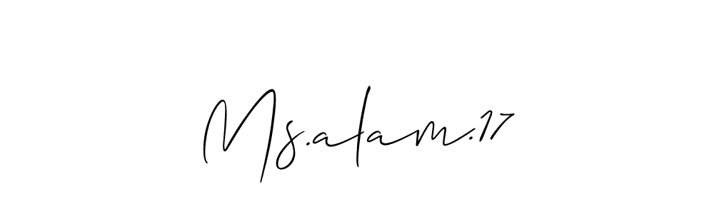 Also You can easily find your signature by using the search form. We will create Ms.alam.17 name handwritten signature images for you free of cost using Allison_Script sign style. Ms.alam.17 signature style 2 images and pictures png