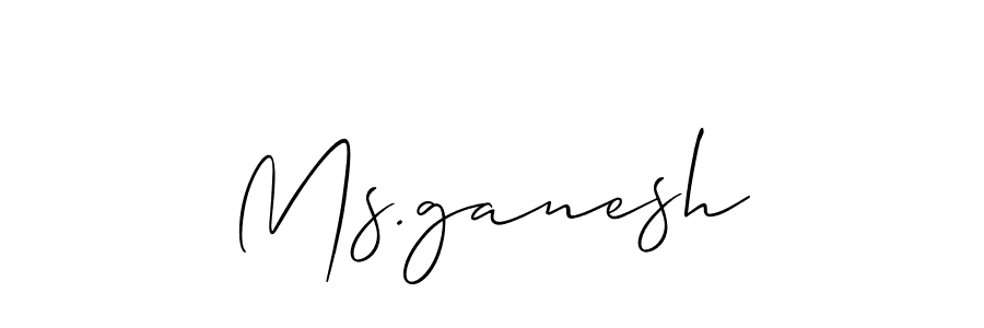 Similarly Allison_Script is the best handwritten signature design. Signature creator online .You can use it as an online autograph creator for name Ms.ganesh. Ms.ganesh signature style 2 images and pictures png