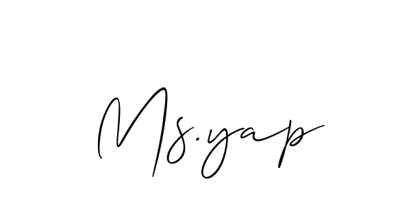 Create a beautiful signature design for name Ms.yap. With this signature (Allison_Script) fonts, you can make a handwritten signature for free. Ms.yap signature style 2 images and pictures png